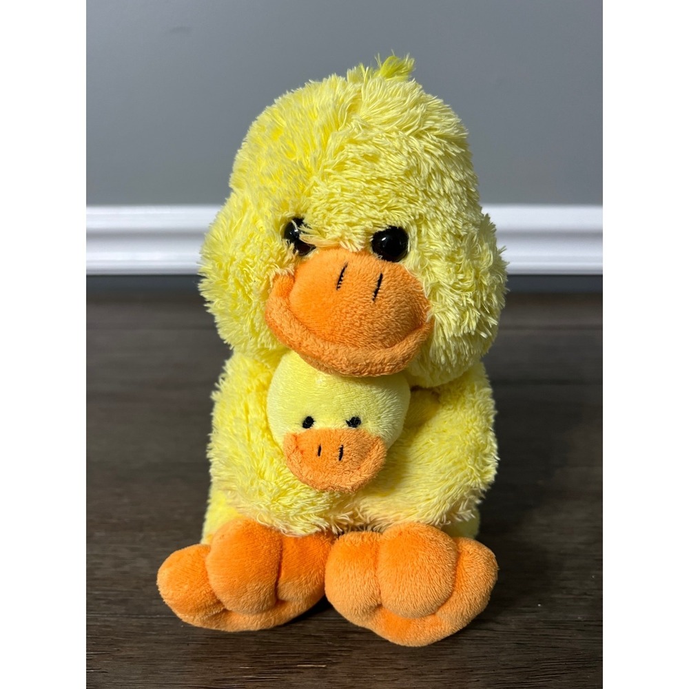 Best Made Toys Yellow Duck Mother and Baby Duckling Shaggy Plush Stuffed Animal